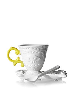 Seletti i-Wares Porcelain Coffee Set - Yellow