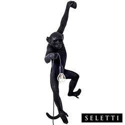 Seletti Black Hanging Monkey Lamp