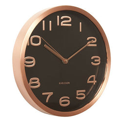 Karlsson Black Maxie Copper Steel Wall Clock