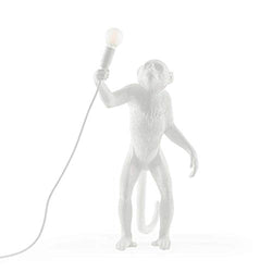 Seletti White Standing Monkey Lamp