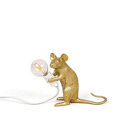 Seletti Sitting Mouse Lamp Gold