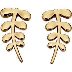 Orla Kiely Leaf Yellow Gold Stud Earrings