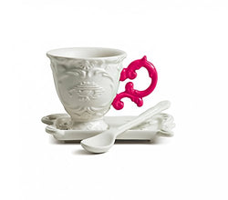 Seletti i-Wares Porcelain Coffee Set - Pink / Fucsia