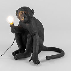 Seletti Black Sitting Monkey Lamp