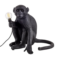 Seletti Black Sitting Monkey Lamp