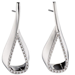 Fiorelli Silver Cubic Zirconia Ribbon Teardop Earrings