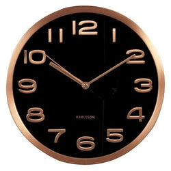 Karlsson Black Maxie Copper Steel Wall Clock