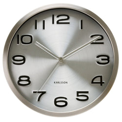 Karlsson Silver Maxie Steel Wall Clock