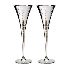 Pair of Silver Champagne Flutes