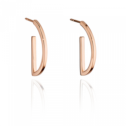 Fiorelli  Morden Silver Rose Gold Semicircle Hoop Earring