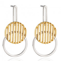 Fiorelli Morden Silver Mixed Metal  Disc Drop Earrings