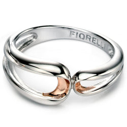 Fiorelli Morden Silver Rose Gold Folded Detail Ring