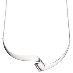 Fiorelli Designer Silver Large Ribbon Necklace