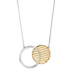 Fiorelli Contemporary Silver Mixed Metal Disc Necklace